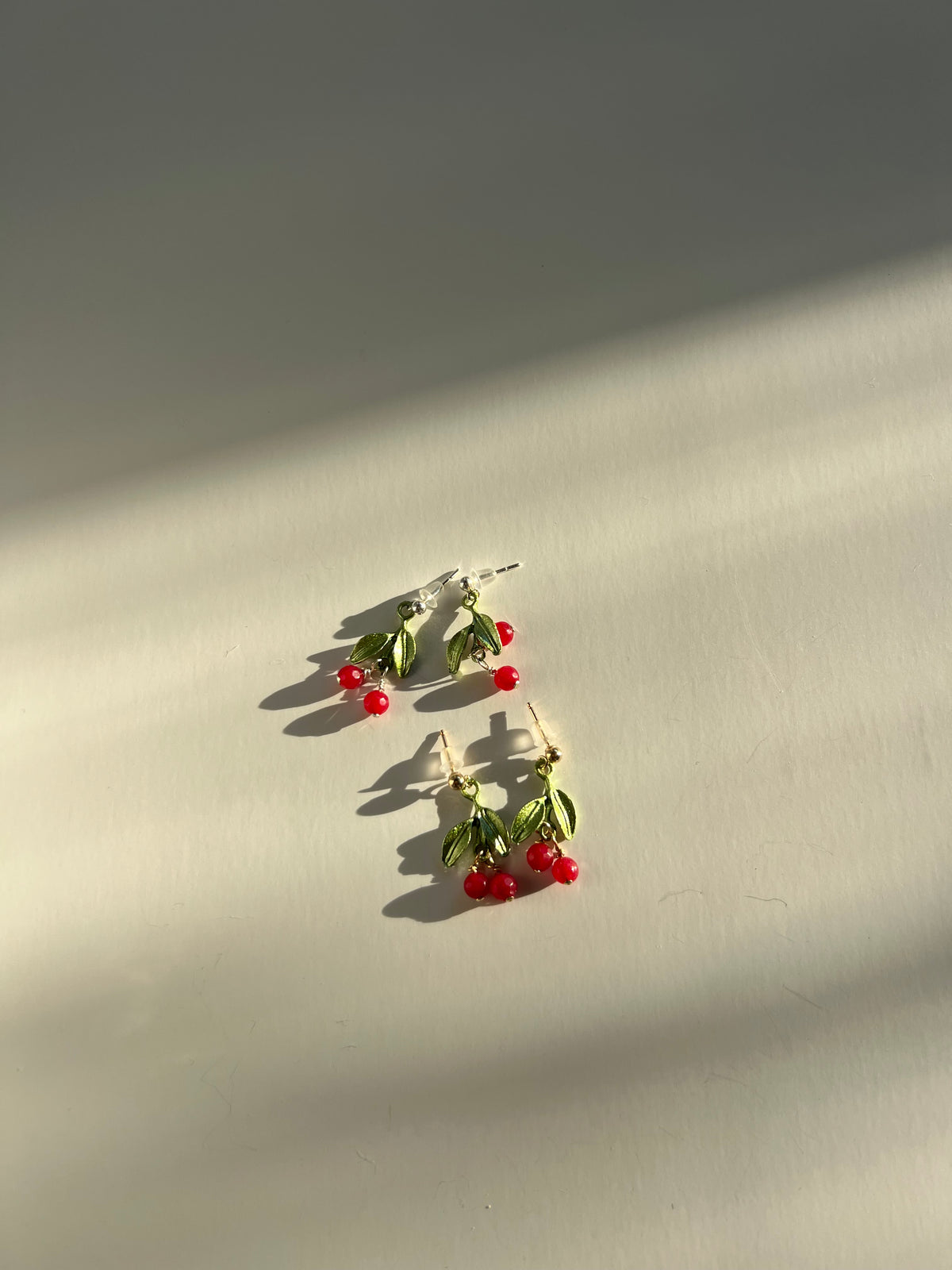 Cherry Me Earrings Gold Studs