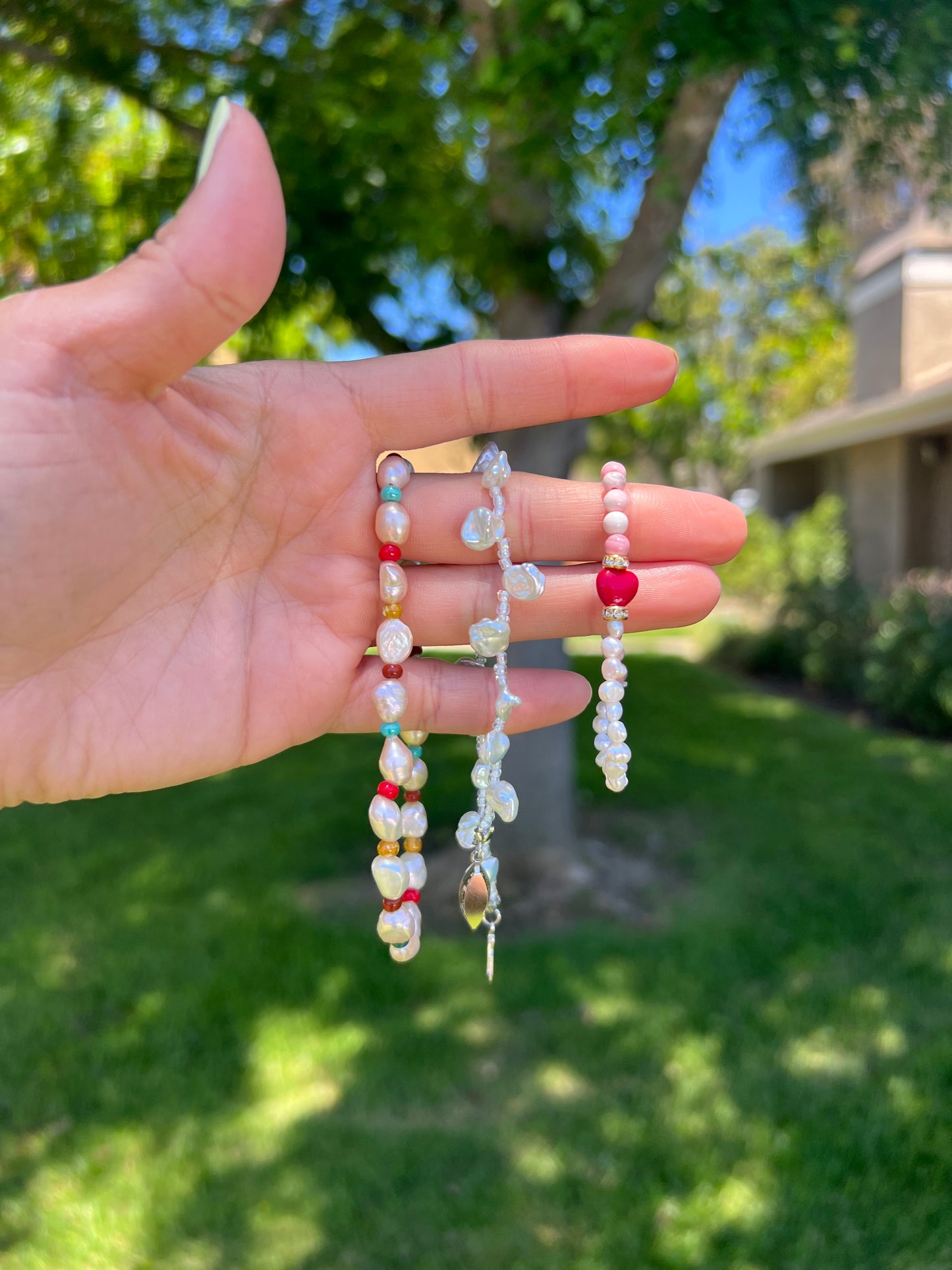 Heart Pink Howlite Bracelet