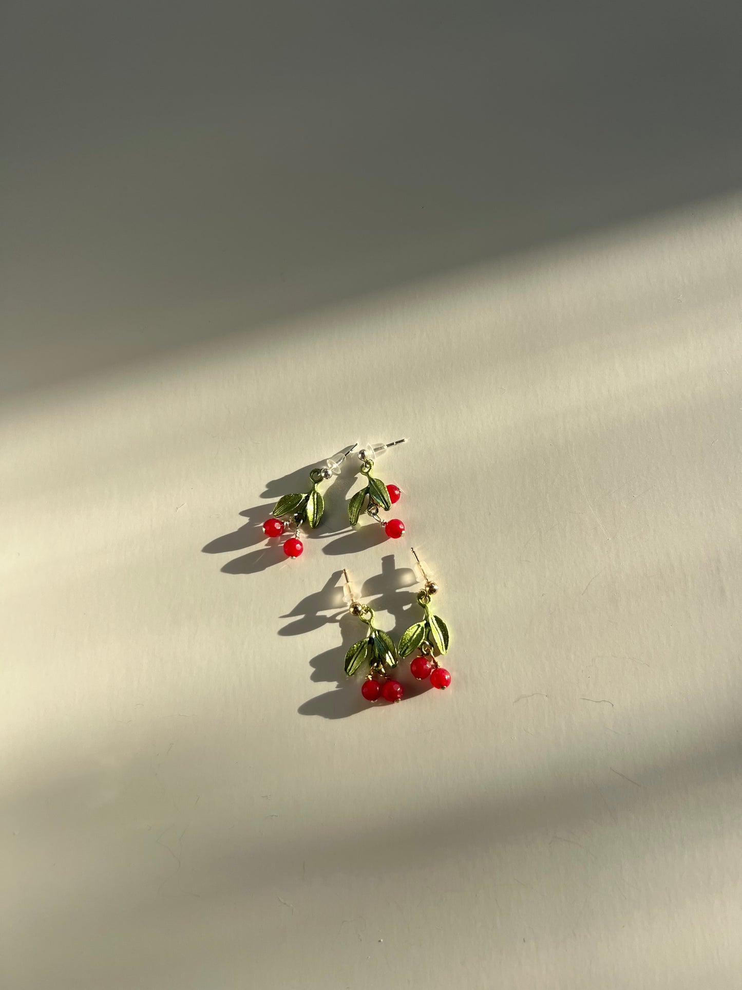 Cherry Me Earrings Gold Studs