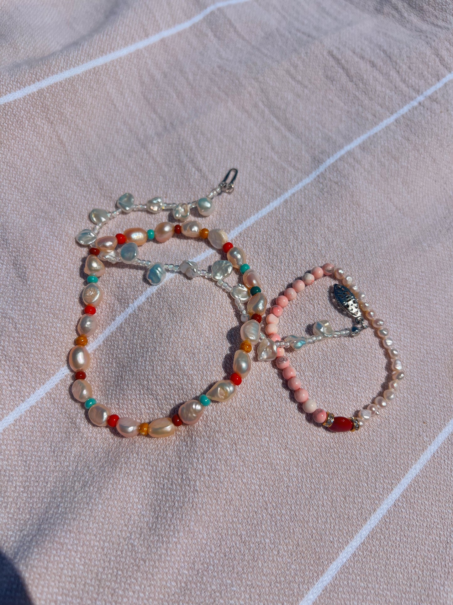 Heart Pink Howlite Bracelet