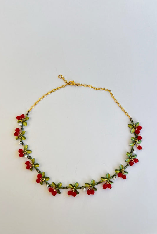 Cherry Me Necklace Gold Filled